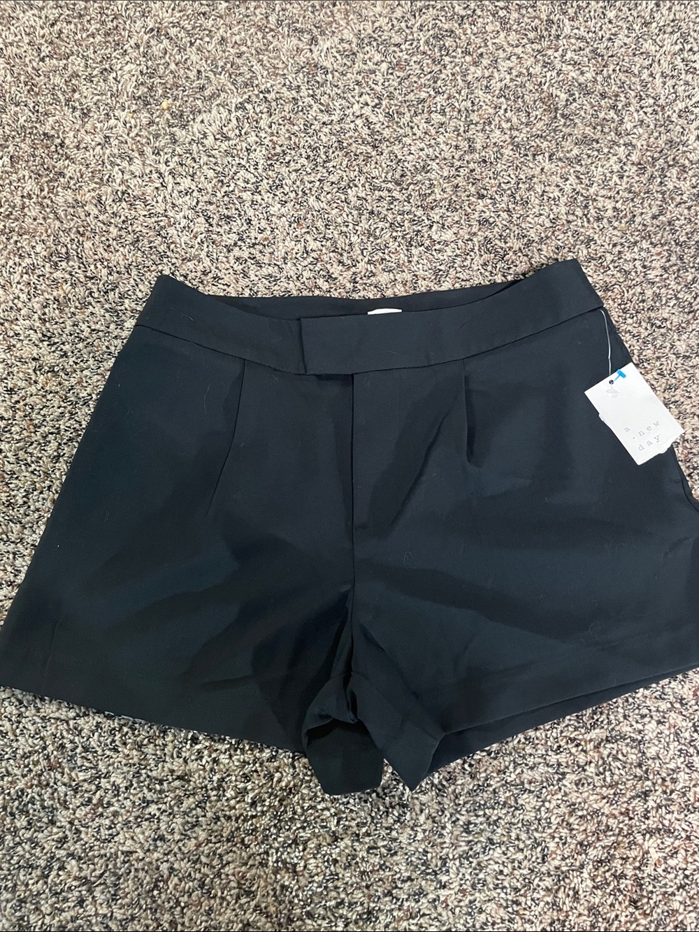 A New Day High Rise Tailored Pleated Woman’s Black Shorts Var Sizes | NWT